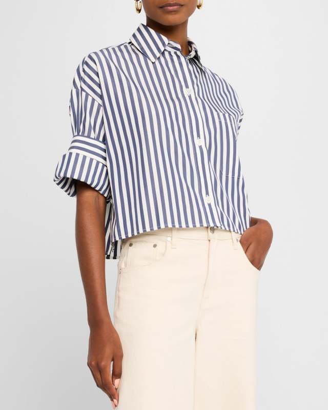 Next Ex Striped Button-Front Shirt