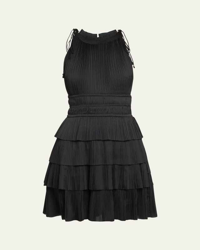 Cecily Tiered Plisse Mini Dress