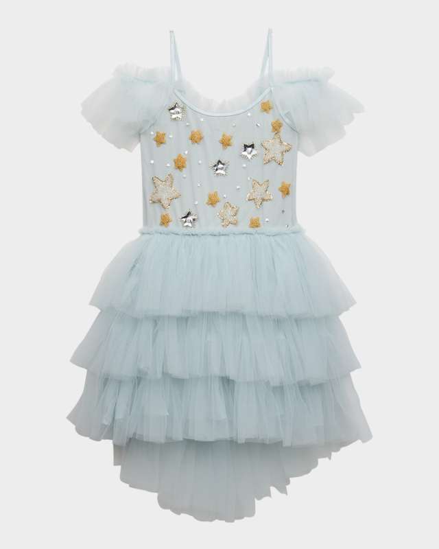Girl's Starry Delight Embellished Tutu Dress, Size 2