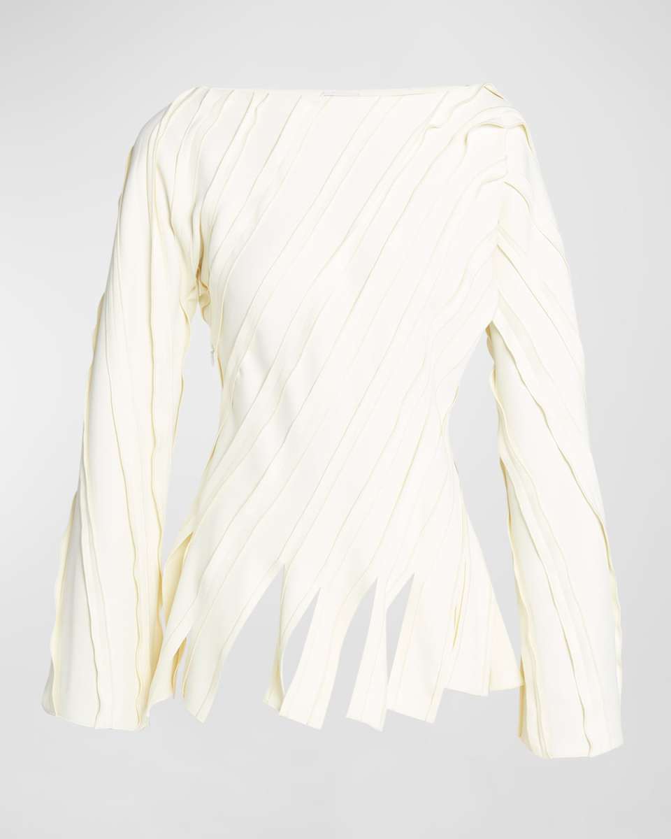 Fluid Stretch Striped Cutaway Top