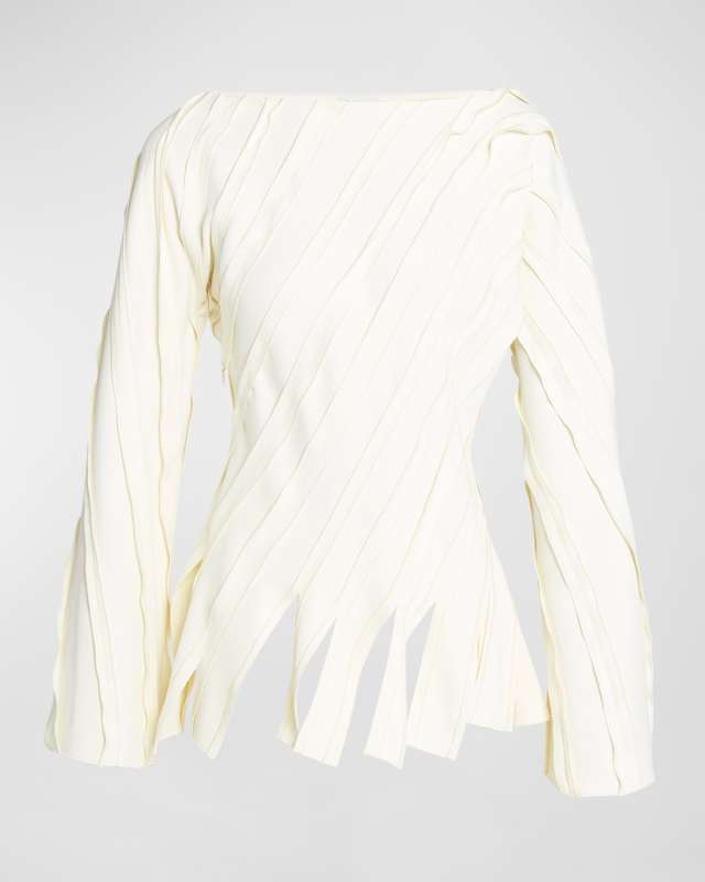 Fluid Stretch Striped Cutaway Top