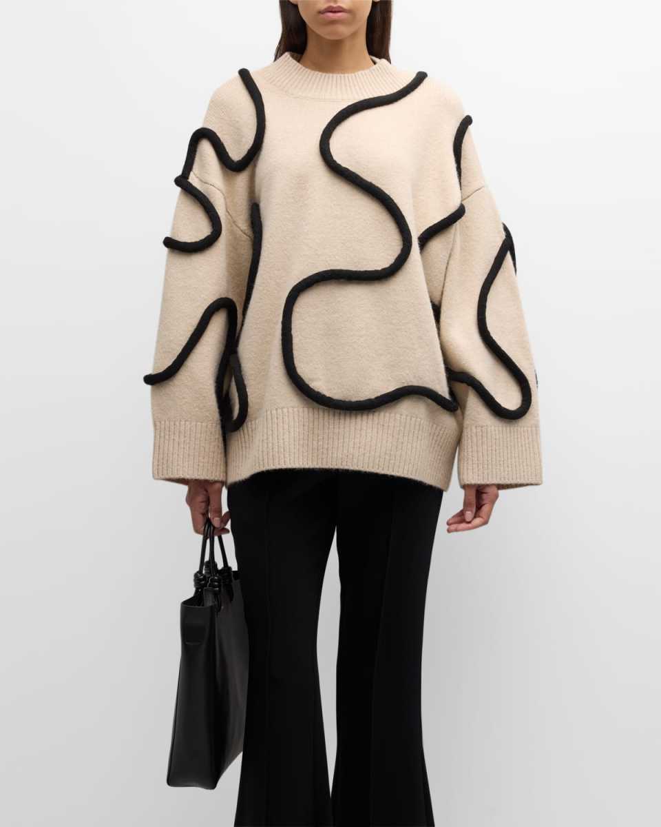 Leith Squiggle Knit Oversized Sweater