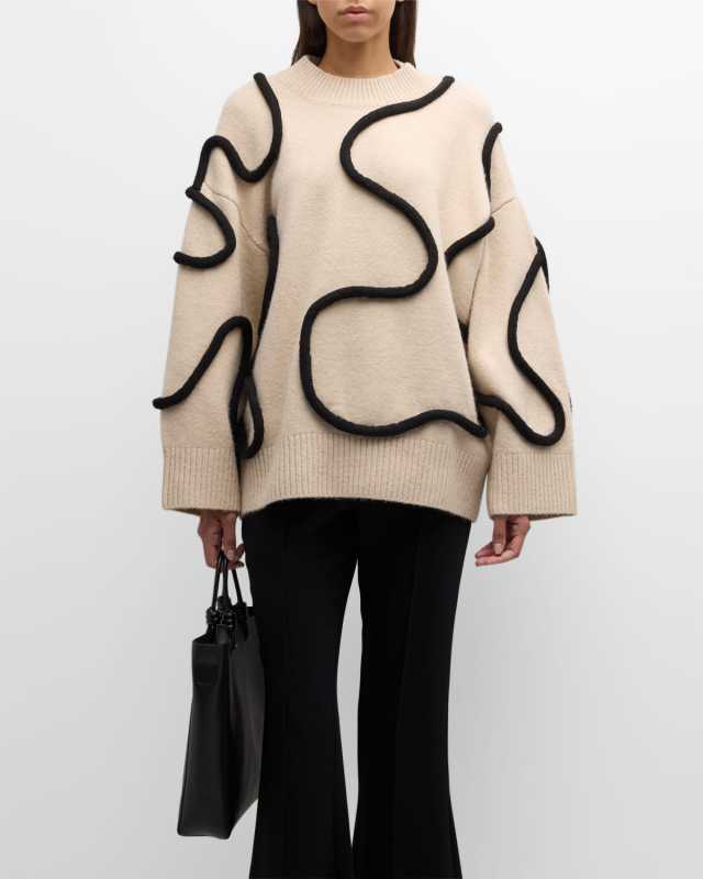 Leith Squiggle Knit Oversized Sweater