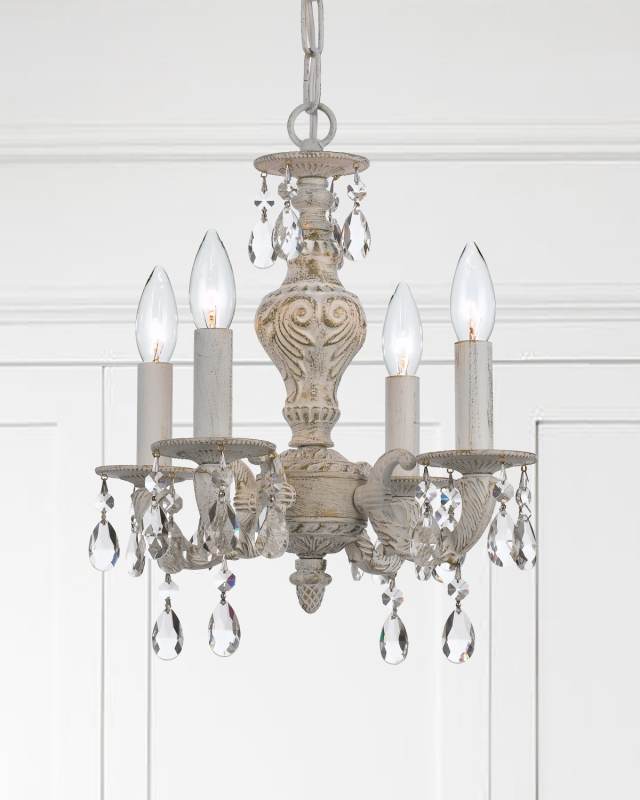 Paris Market 4-Light Clear Crystal White Mini Chandelier