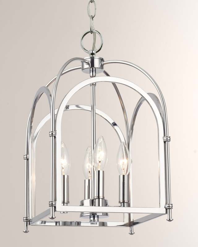 Industrial 10" Arched Chrome Chandelier