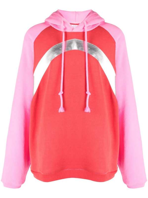 colour-block cotton hoodie
