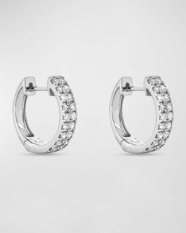 Diamond Doubles Huggie Earrings