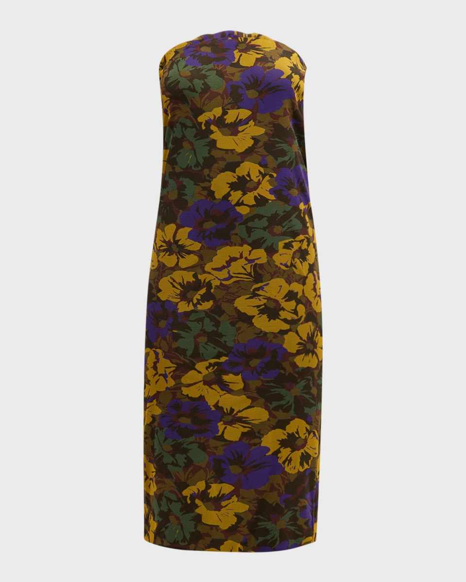 Floral-Print Strapless Dress