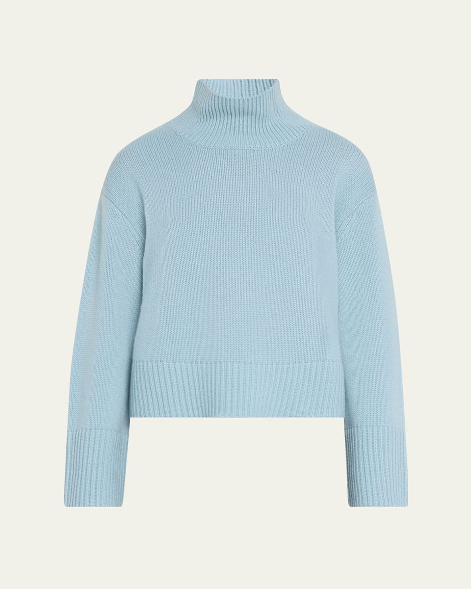 Fleur Cashmere Drop-Shoulder Turtleneck Sweater