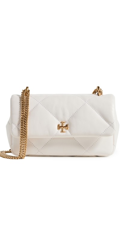 Tory Burch Kira Diamond Quilt Mini Flap Bag Blanc