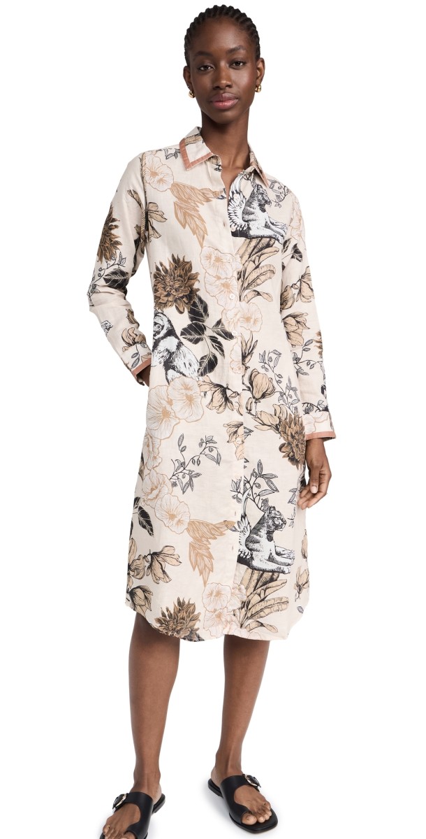 Las Sureñas Clara Portrait Dress Beige