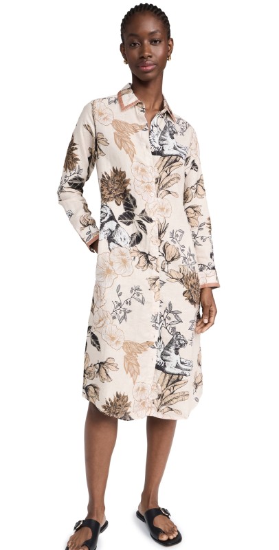 Las Sureñas Clara Portrait Dress Beige