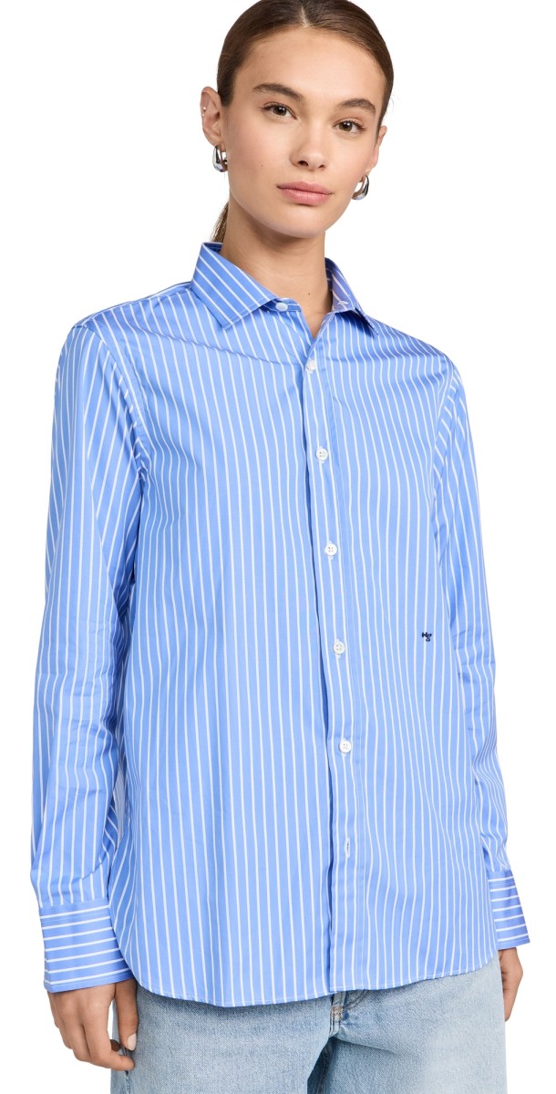 HOMMEGIRLS Classic Shirt Blue White Stripe