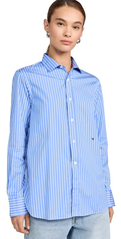 HOMMEGIRLS Classic Shirt Blue White Stripe