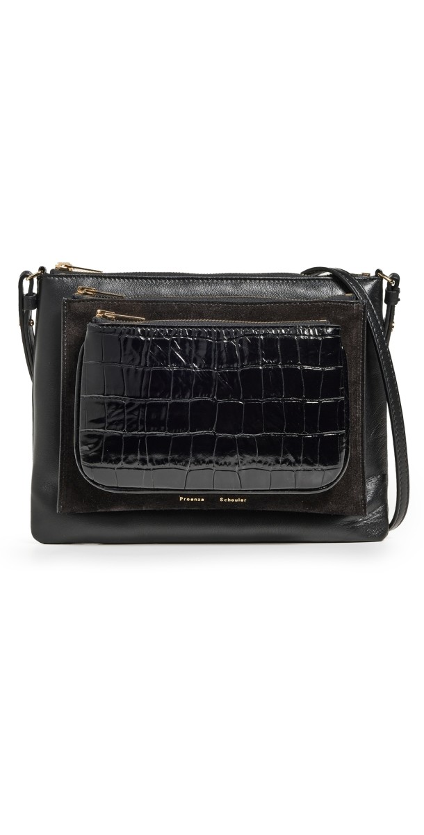 Proenza Schouler Triple Zip Pouch Black