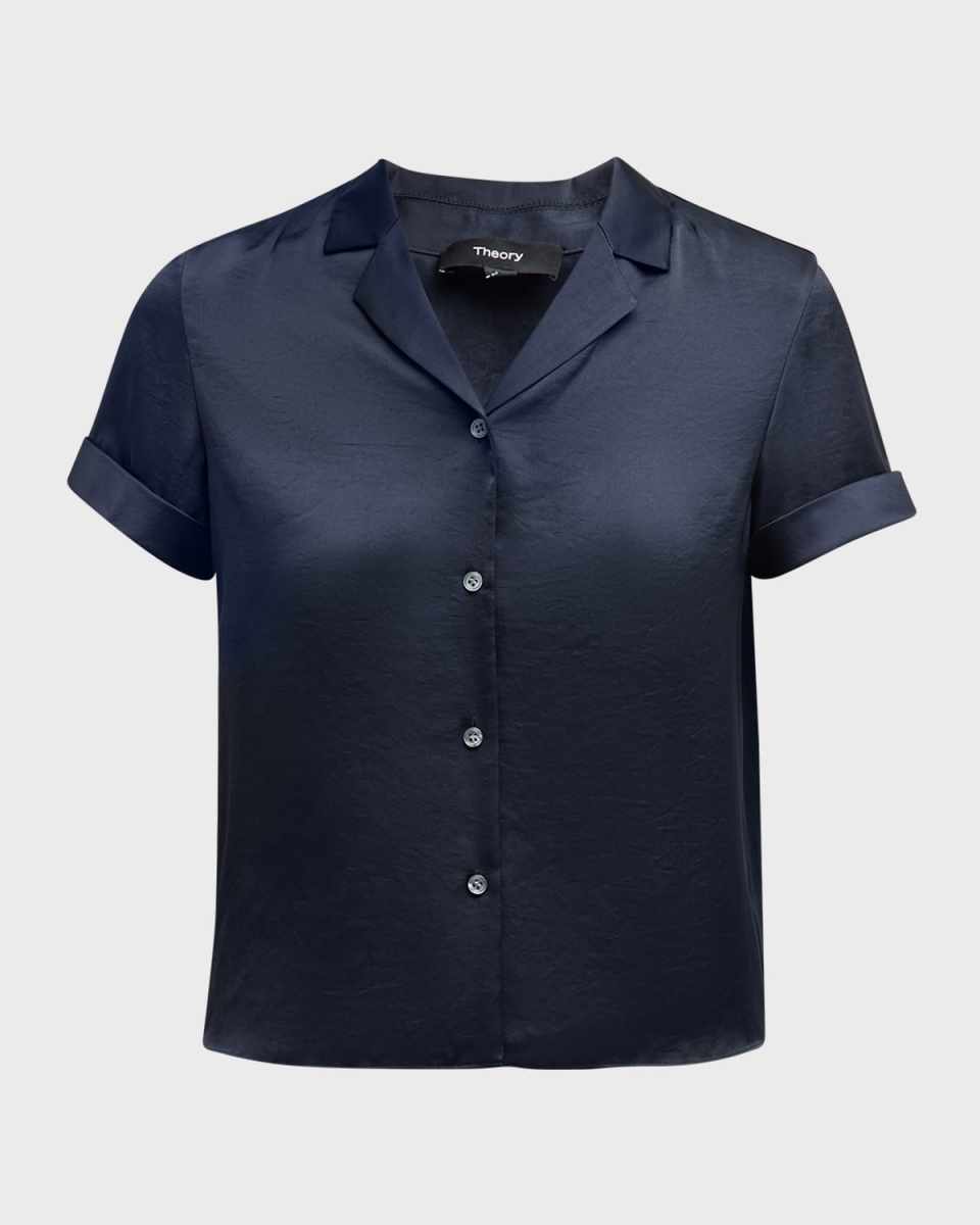 Crushed Satin Camp Shirt