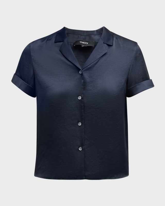 Crushed Satin Camp Shirt