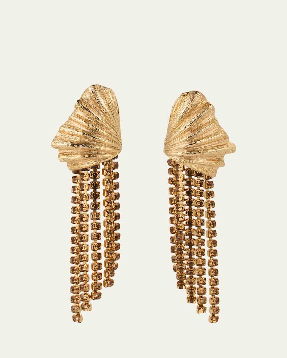 Textured Shell Fringe Earrings