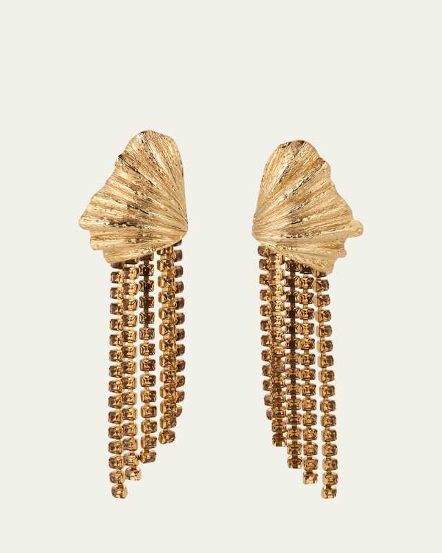Textured Shell Fringe Earrings