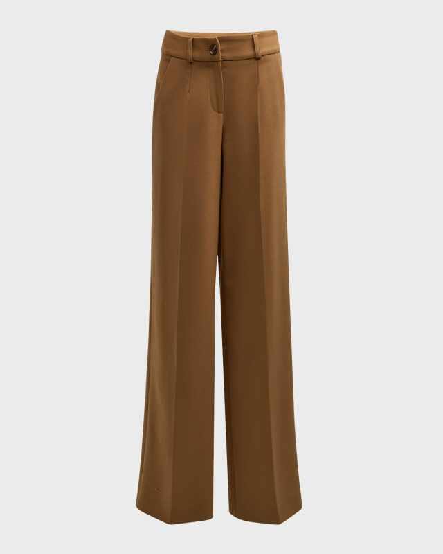 Wide Leg Wool Trousers