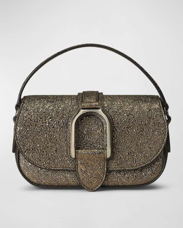 Welington Mini Crumpled Metallic Wallet on Chain