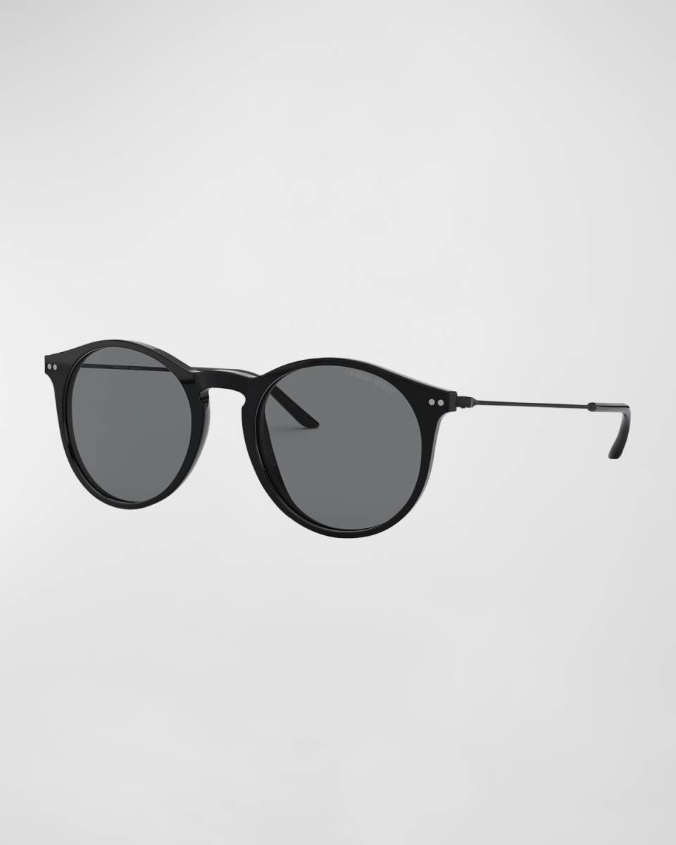 Slim Round Acetate & Plastic Sunglasses