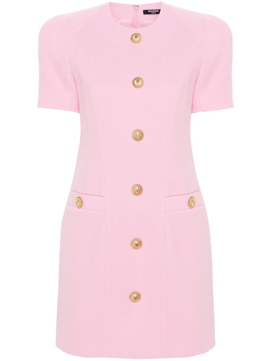 voluminous-shoulder mini dress