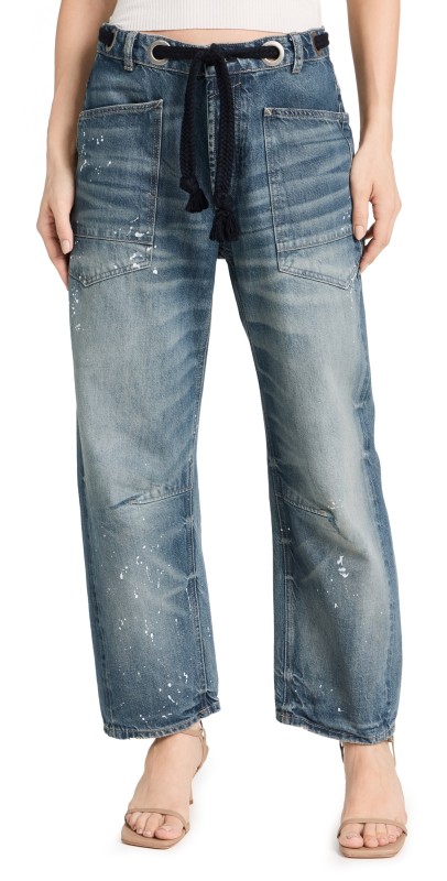 Free People Moxie Pull-On Barrel Jeans Timeless Blue