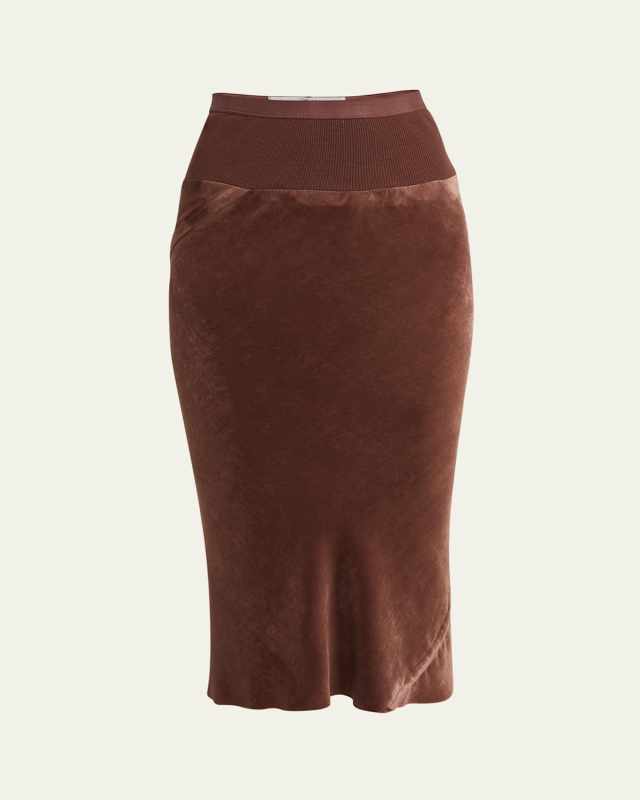 Velvet Knee-Length Skirt