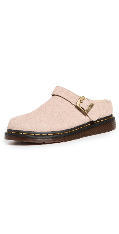 Dr. Martens Isham Mules Vintage Taupe Long Napped Sued