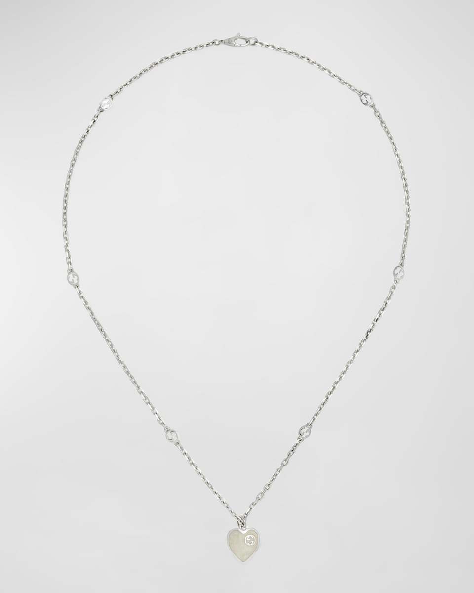 Enamel Heart Pendant Necklace