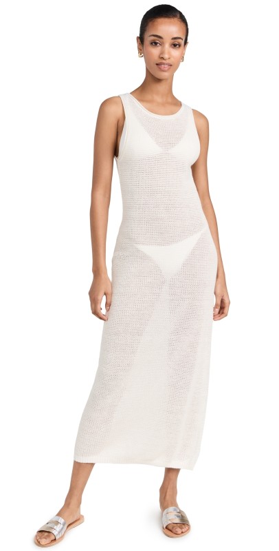 Oniainen Knit Cowl Back Dress White