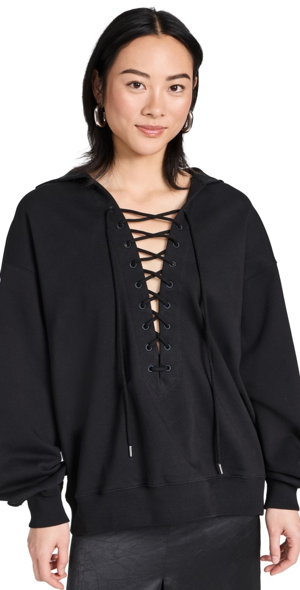 Stella McCartney Lace Up Hoodie Black