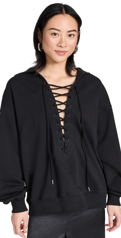 Stella McCartney Lace Up Hoodie Black