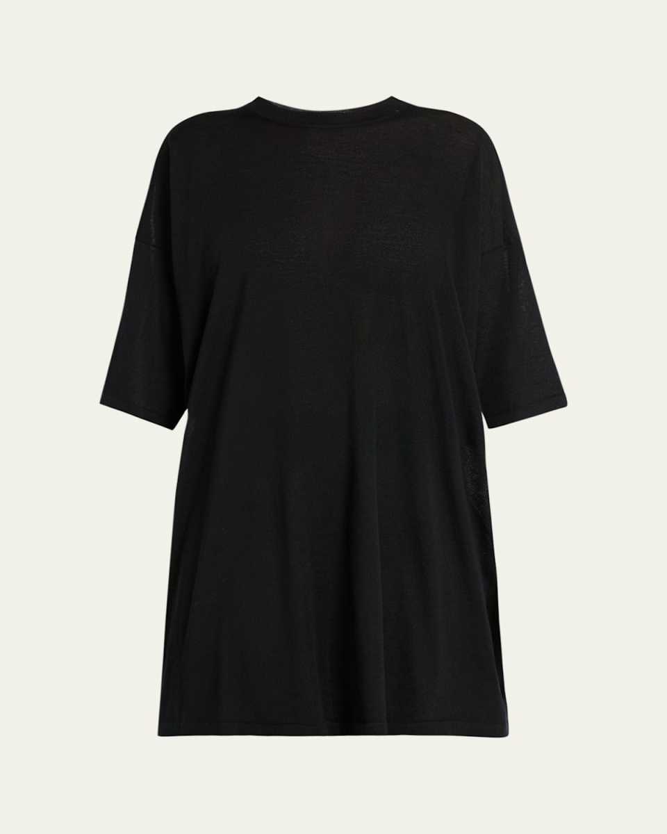 Graig Short-Sleeve Oversized Cashmere Top