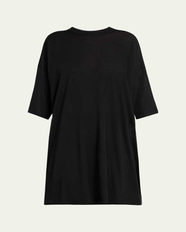 Graig Short-Sleeve Oversized Cashmere Top