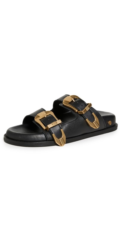 ANINE BING Waylon Slides Black