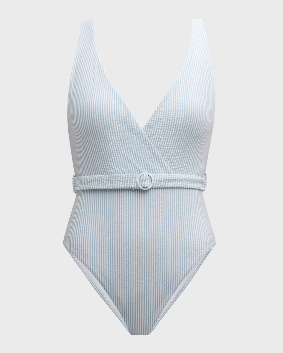 Michelle Striped Seersucker One-Piece Swimsuit