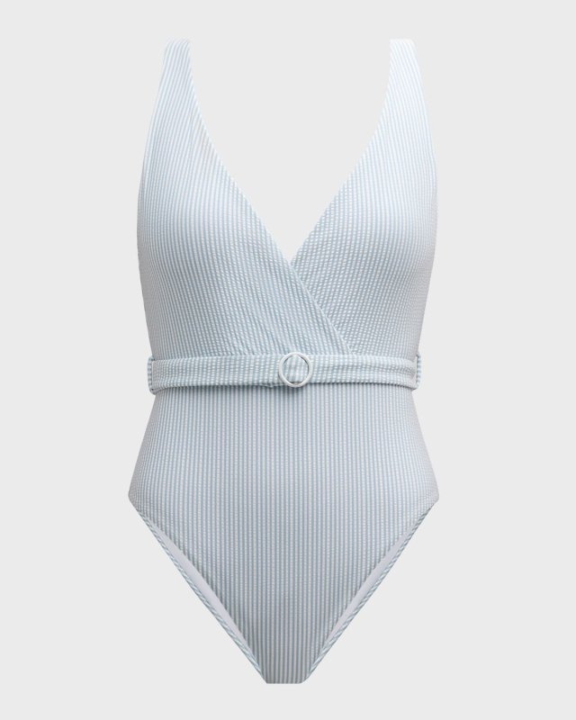 Michelle Striped Seersucker One-Piece Swimsuit