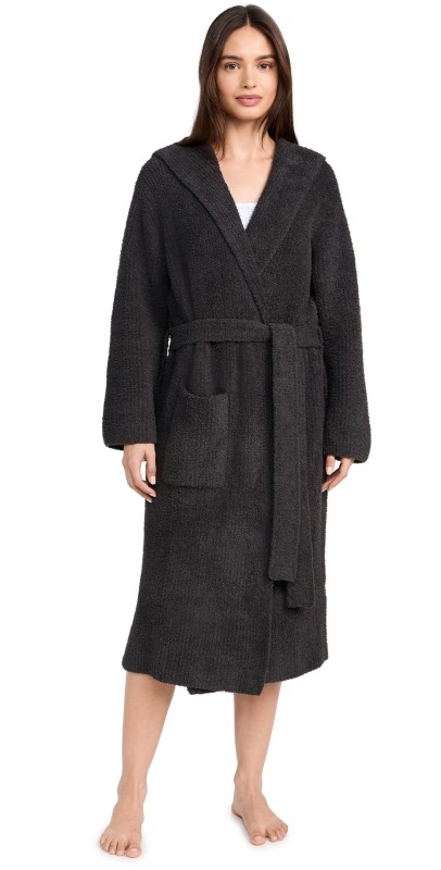 Barefoot Dreams CozyChic Ribbed Hooded Robe Cream