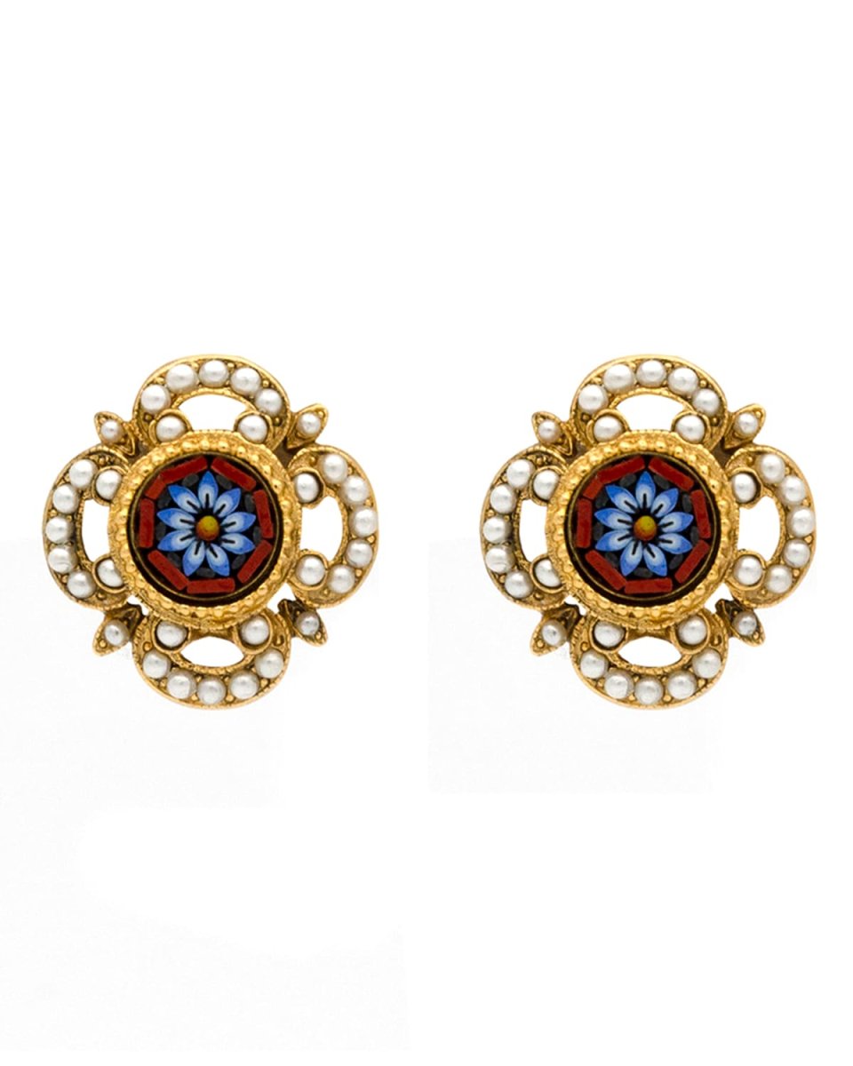 24k Gold-Plated Clip-On Earrings with Pearls