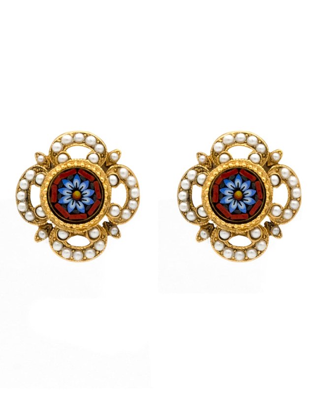 24k Gold-Plated Clip-On Earrings with Pearls