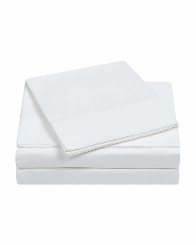 4-Piece 400-Thread Count Percale King Sheet Set, White