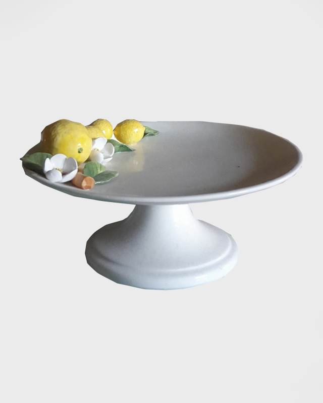 Lemon Handpainted Ceramic Cake Stand