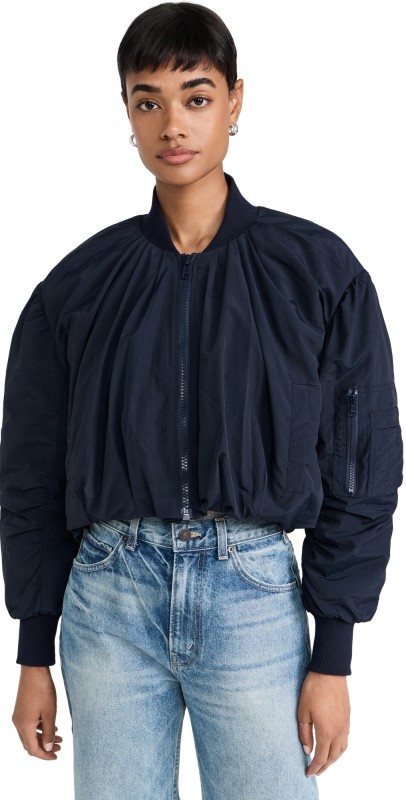 Sea Evelyn Windbreaker Bomber Jacket Navy