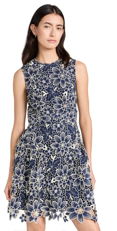Shoshanna Ivy Dress Navy/Ivory