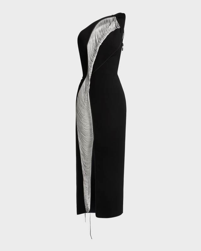 Sacrifice Sheath Dress with Fringe Detail
