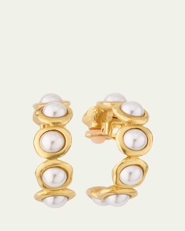 Resin Pearl Hoop Earrings