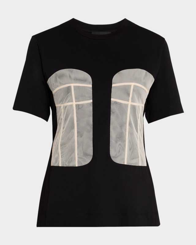 Bustier Paneled Short-Sleeve T-Shirt