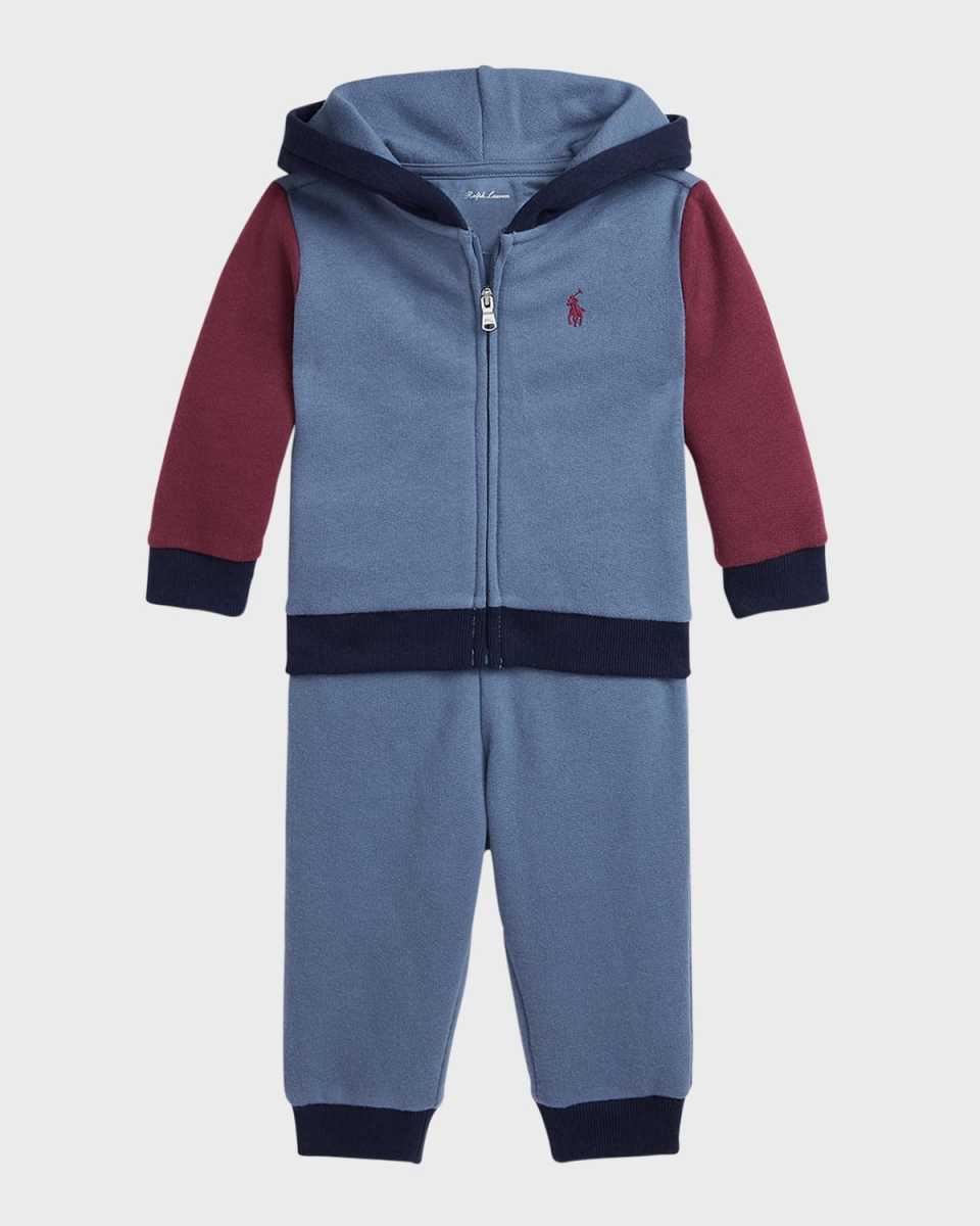 Boy's Two Toned 2-Piece Sweatsuit Set, Size 3M-24